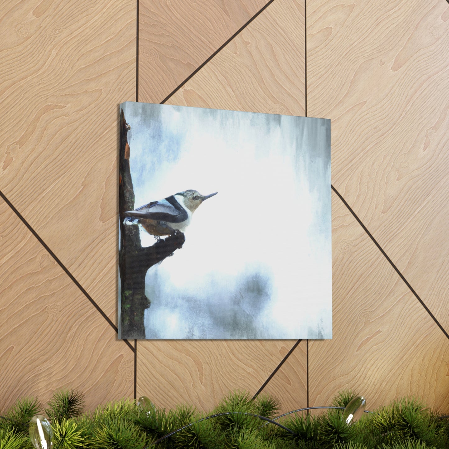 "White-Breasted Nuthatch Bliss" - Canvas