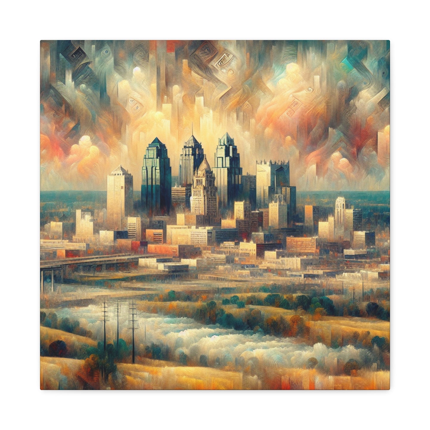 "Urban Kaleidoscope: Kansas City" - Canvas