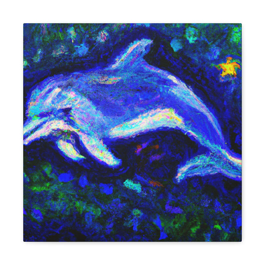 Dolphin Swimming Reflection - Canvas