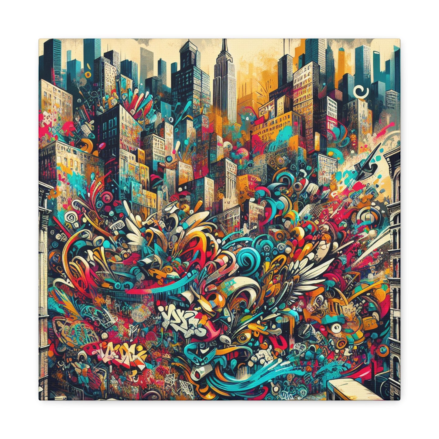 "Concrete Symphony: Revolt Unleashed" - Canvas