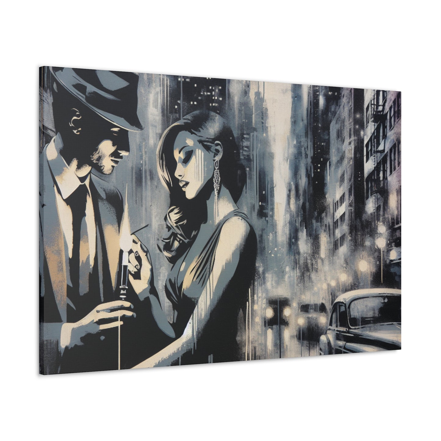 Night on the Cobblestones - Canvas