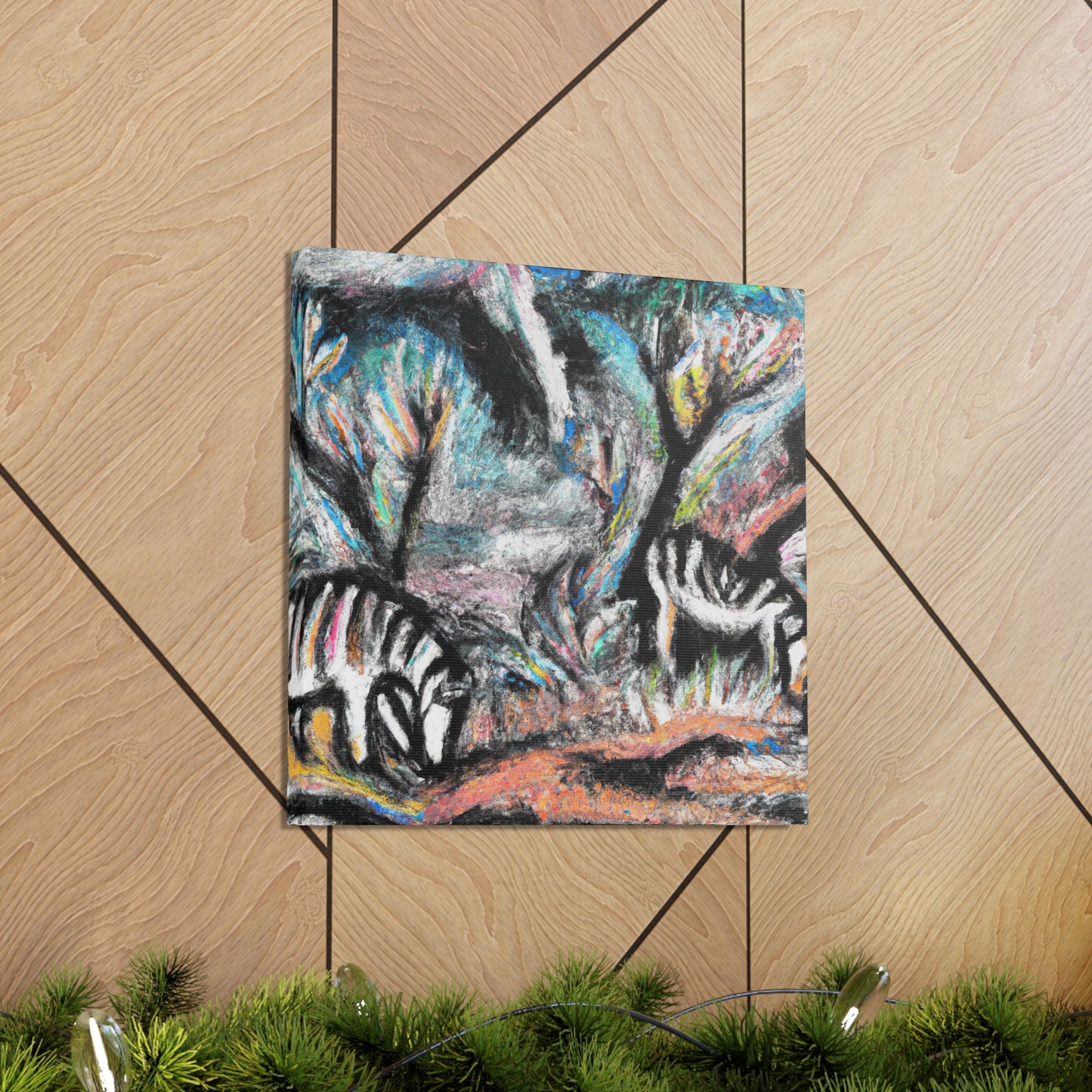 "Zebra's Striped Symphony" - Canvas