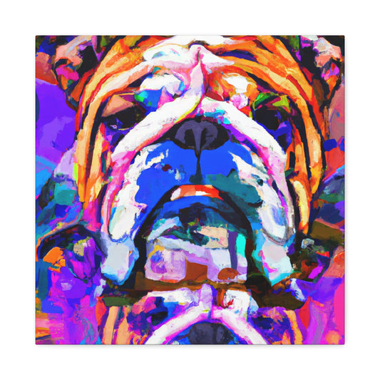 "English Bulldog Portrait" - Canvas