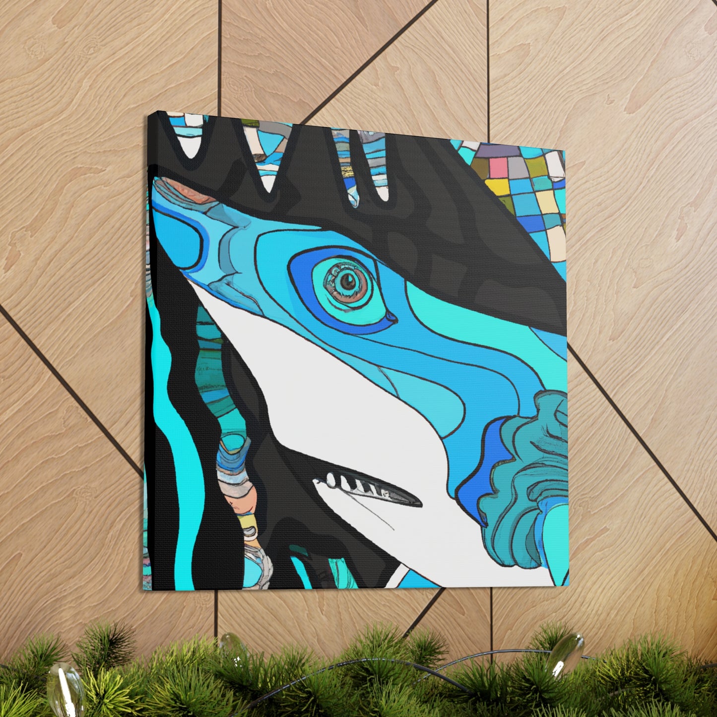 "Great White Shark Surge" - Canvas