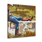 "Cowboy Contemplating Sunset" - Canvas