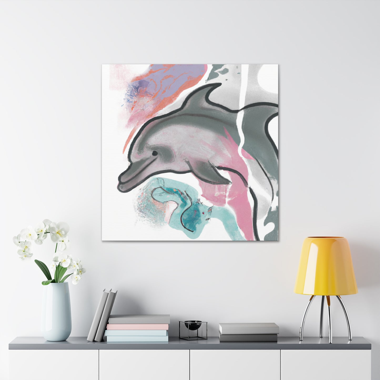 Dolphin Dance Abstraction - Canvas