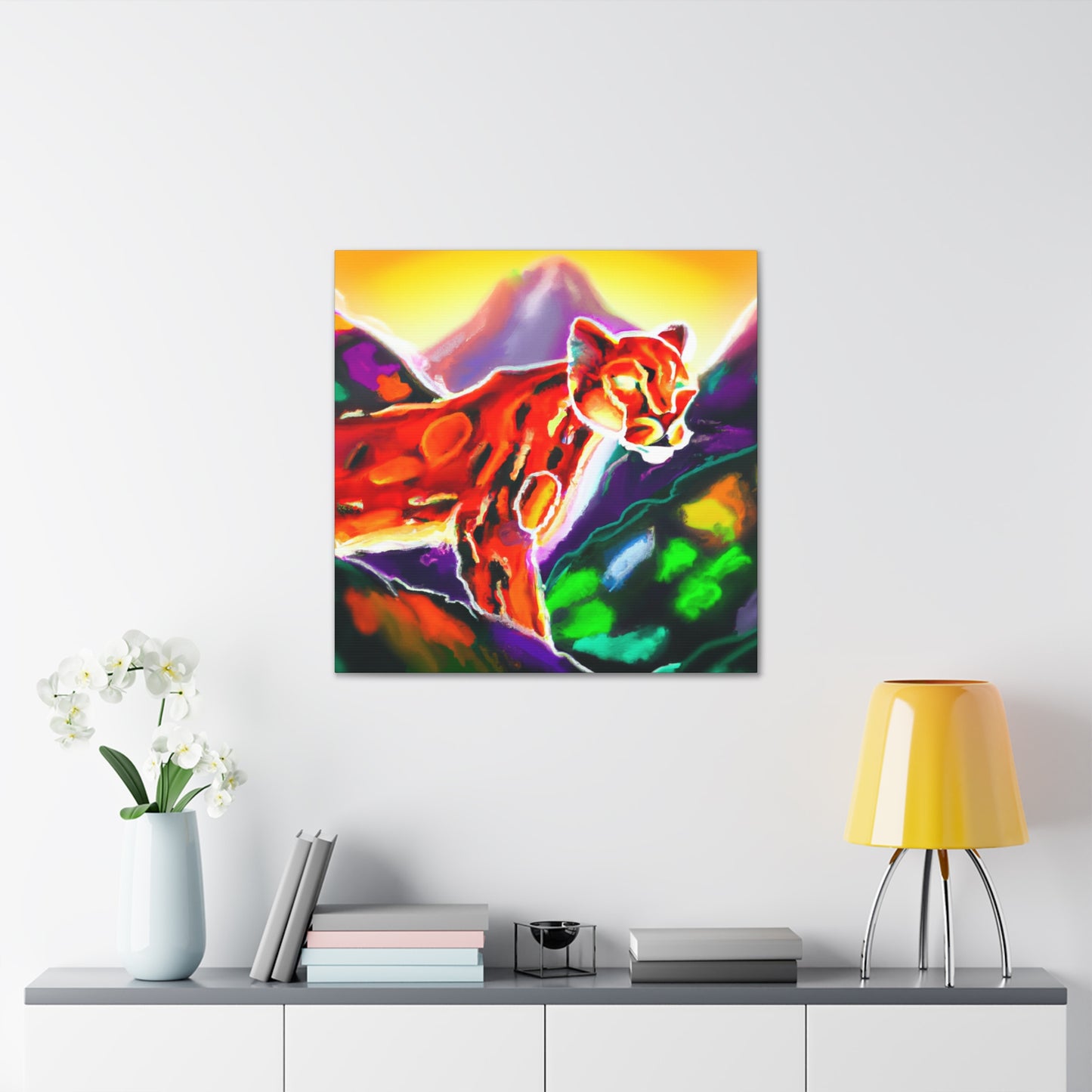 Puma in Moonlight Glow - Canvas