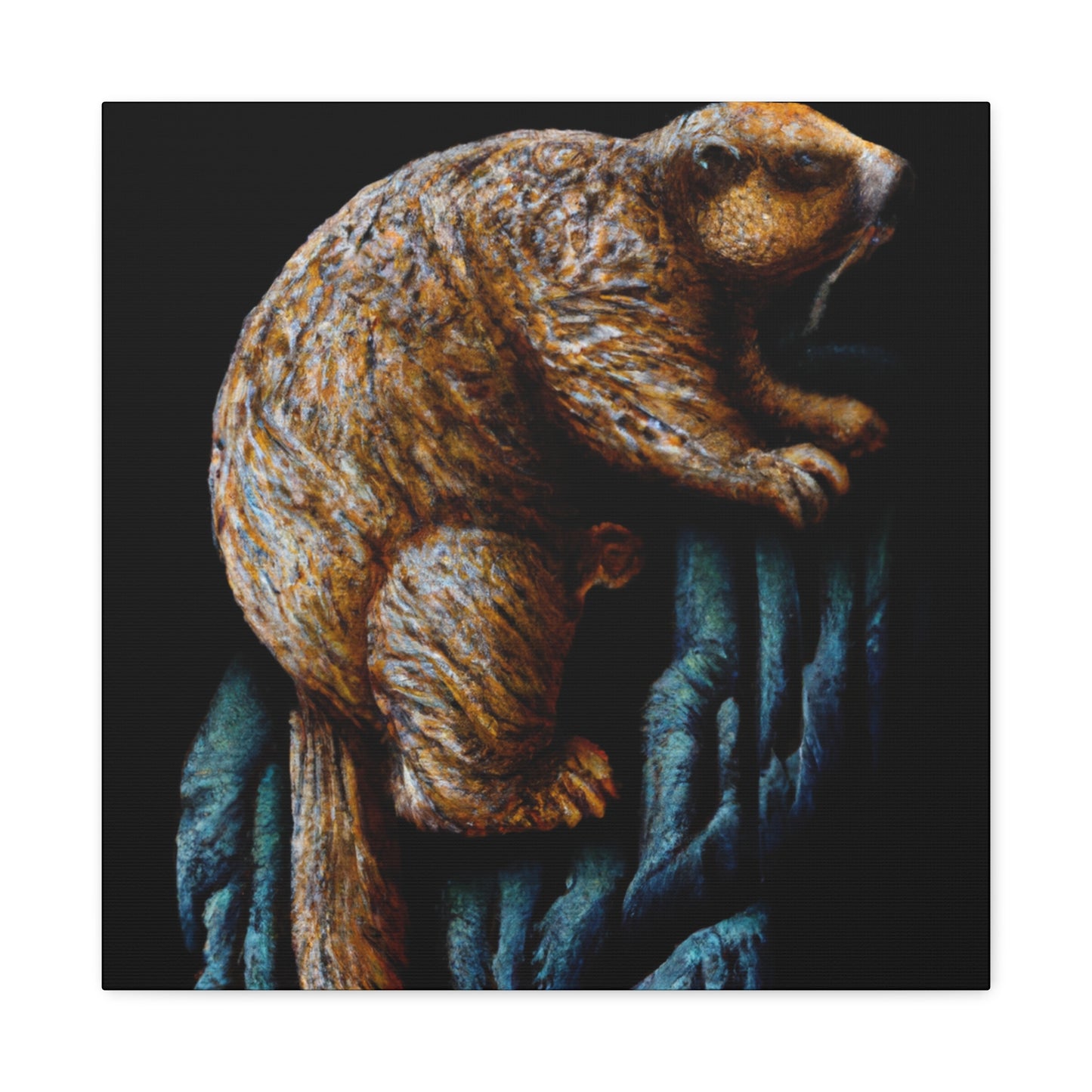 Marmot in Rococo Style - Canvas