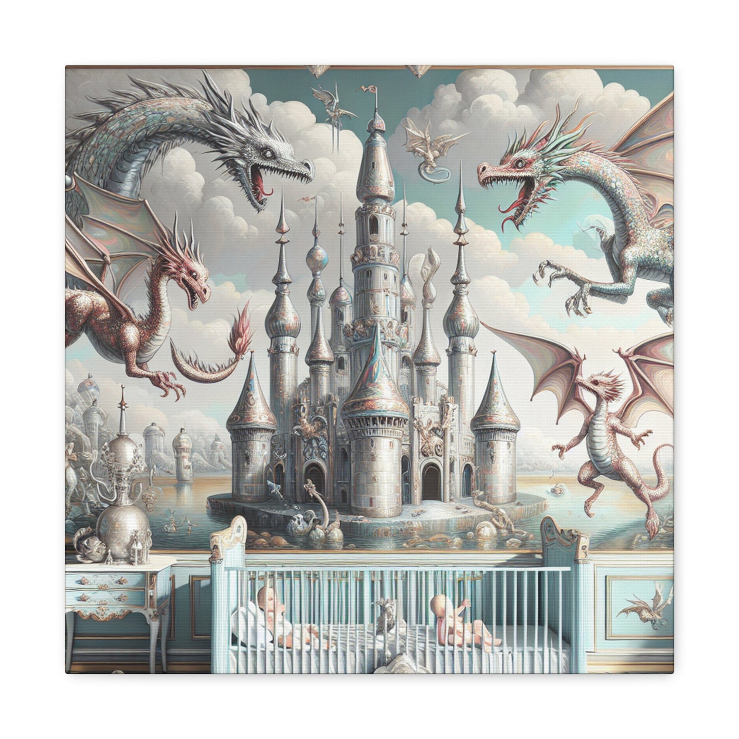 Whimsical Dragon's Fairytale - Canvas