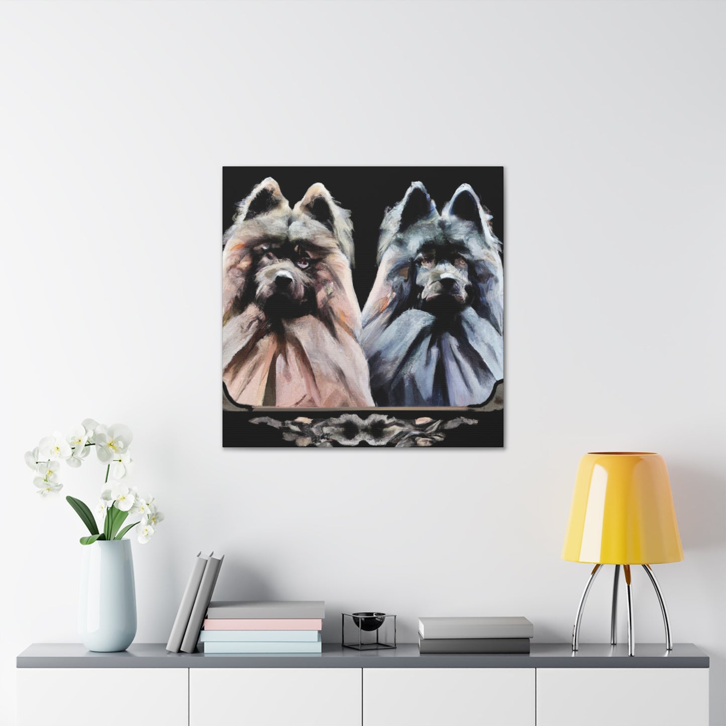 "Keeshond in Bloom" - Canvas