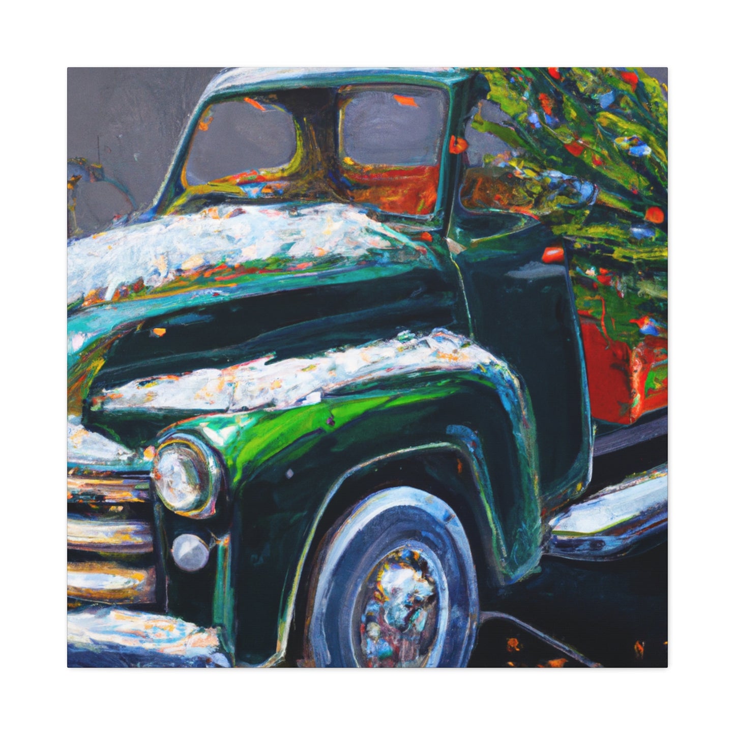 "Vintage Christmas Truck" - Canvas