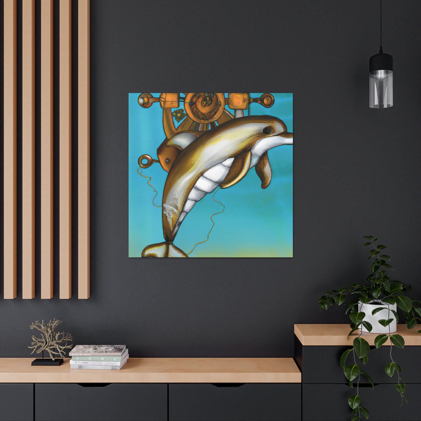 "Dolphin in Steam-Time" - Canvas