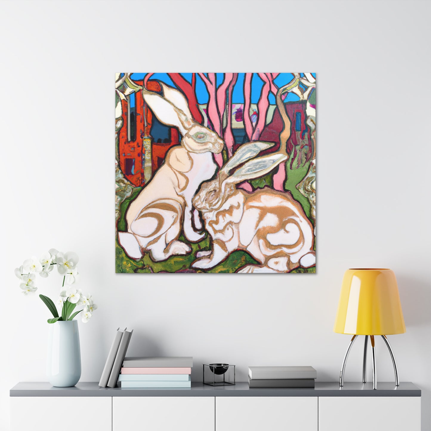 Rabbit in Art Nouveau - Canvas