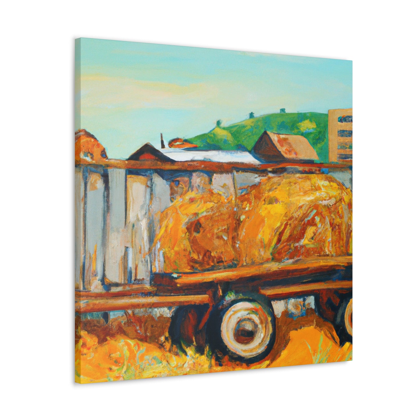 "Hay Wagon Harvest Home" - Canvas