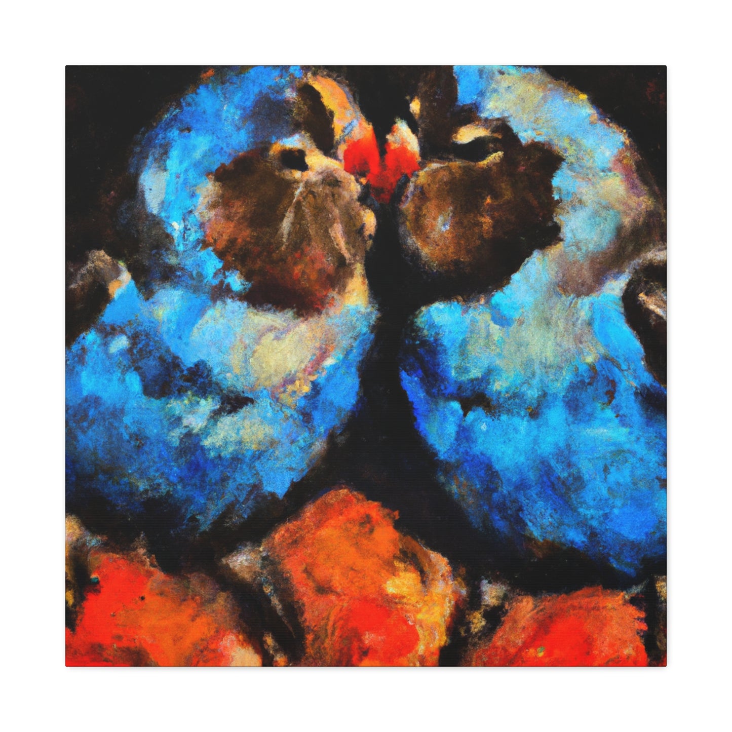 "Lovebirds in Moonlit Nocturne - Canvas