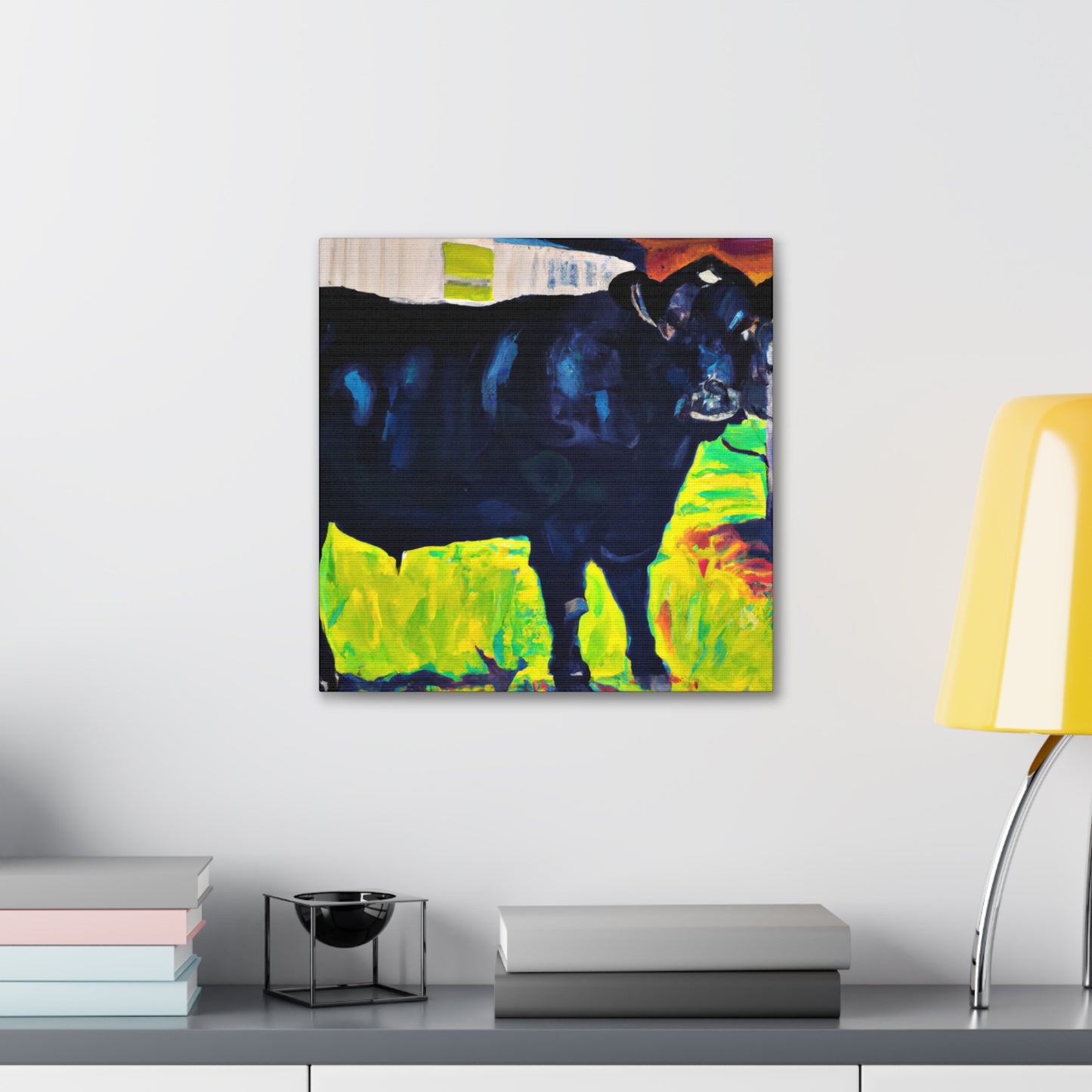 "Herding Black Angus Cattle" - Canvas