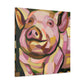 "Pot Belly Pig Deco" - Canvas