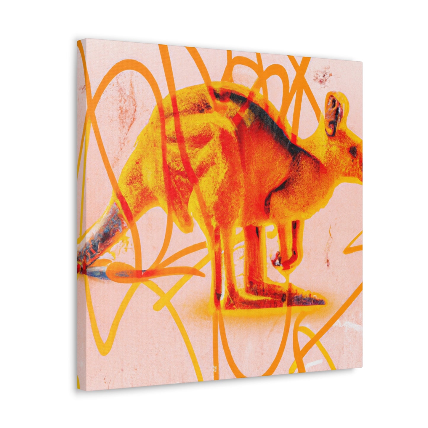 "Kangaroo On Brick Wall" - Canvas