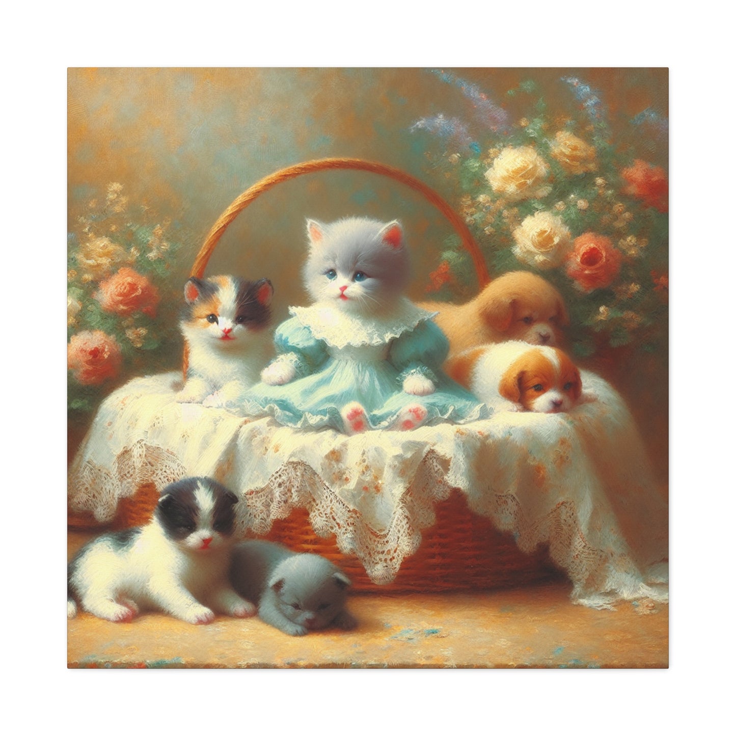 Whimsical Furry Companions - Canvas