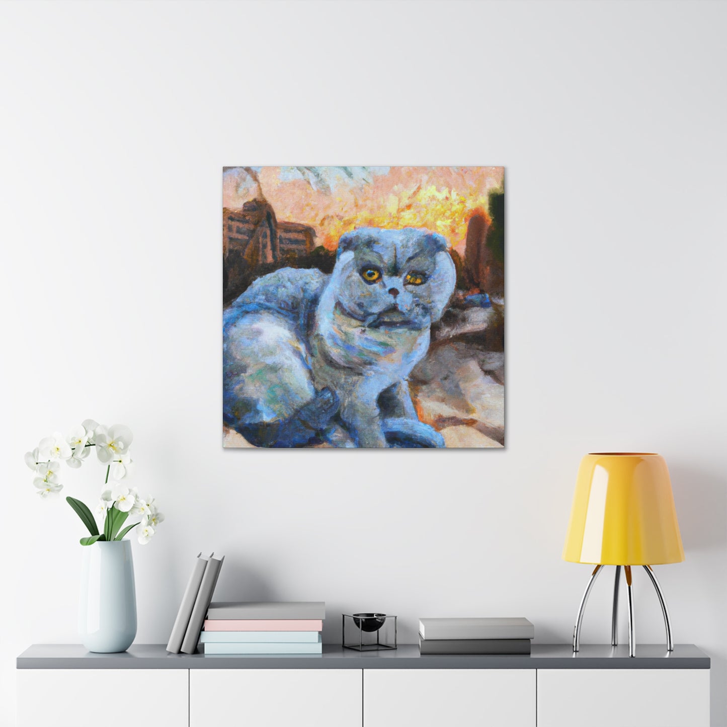 Feline Contemplation Expression - Canvas