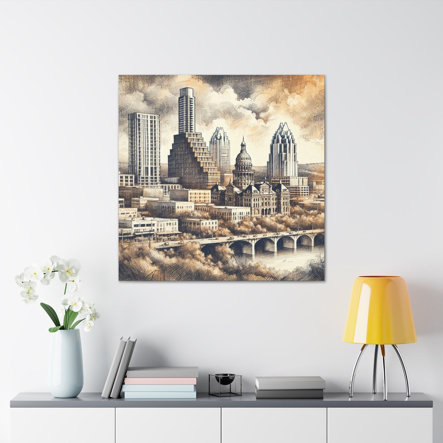 "Vibrant Austin Metropolis" - Canvas