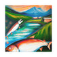 Salmon Swimming Serenely - Canvas