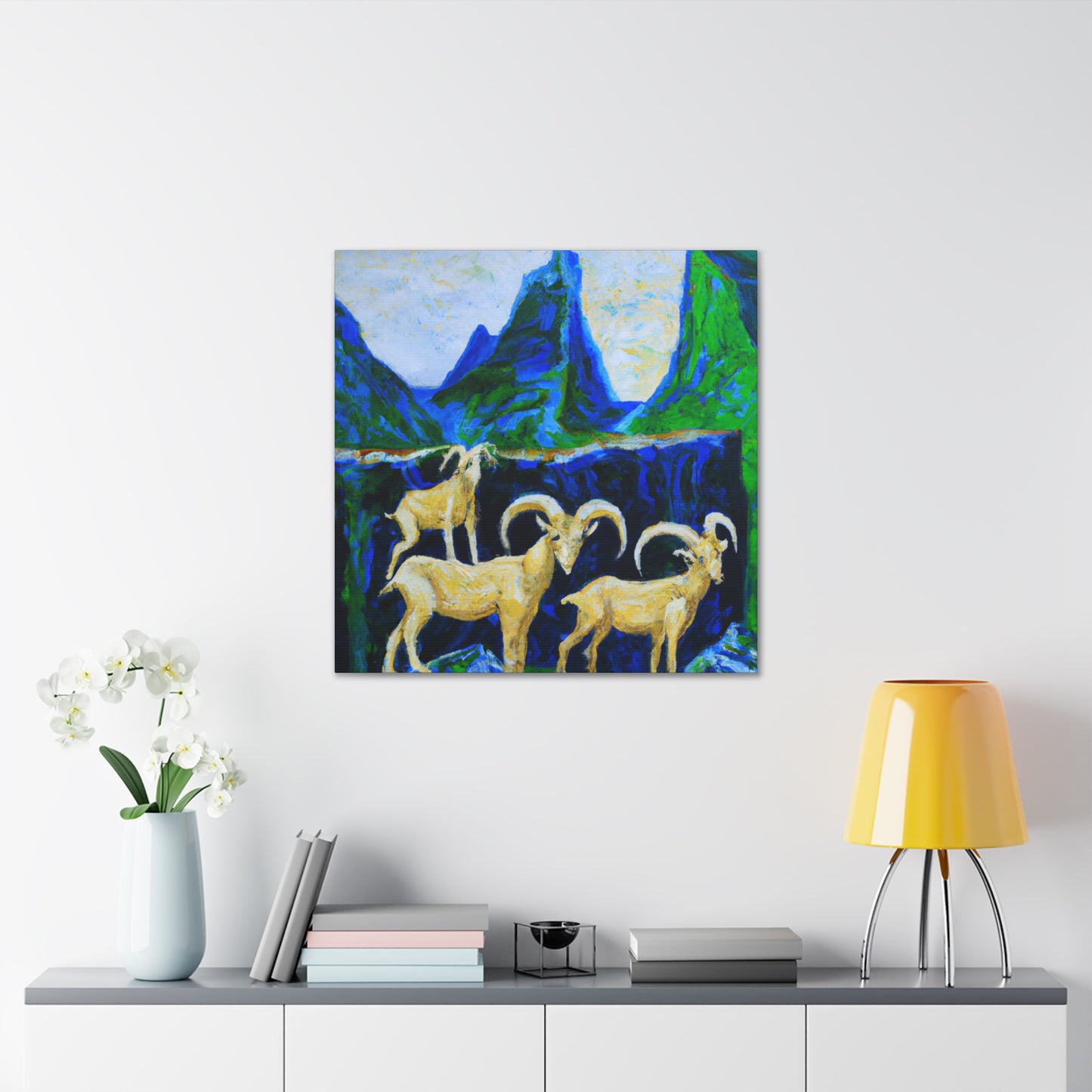 Mountain Goat Expressionism - Canvas