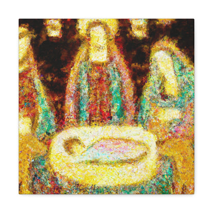 "Manger in Pointillism" - Canvas