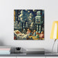 Whimsical Robotic Cosmos - Canvas