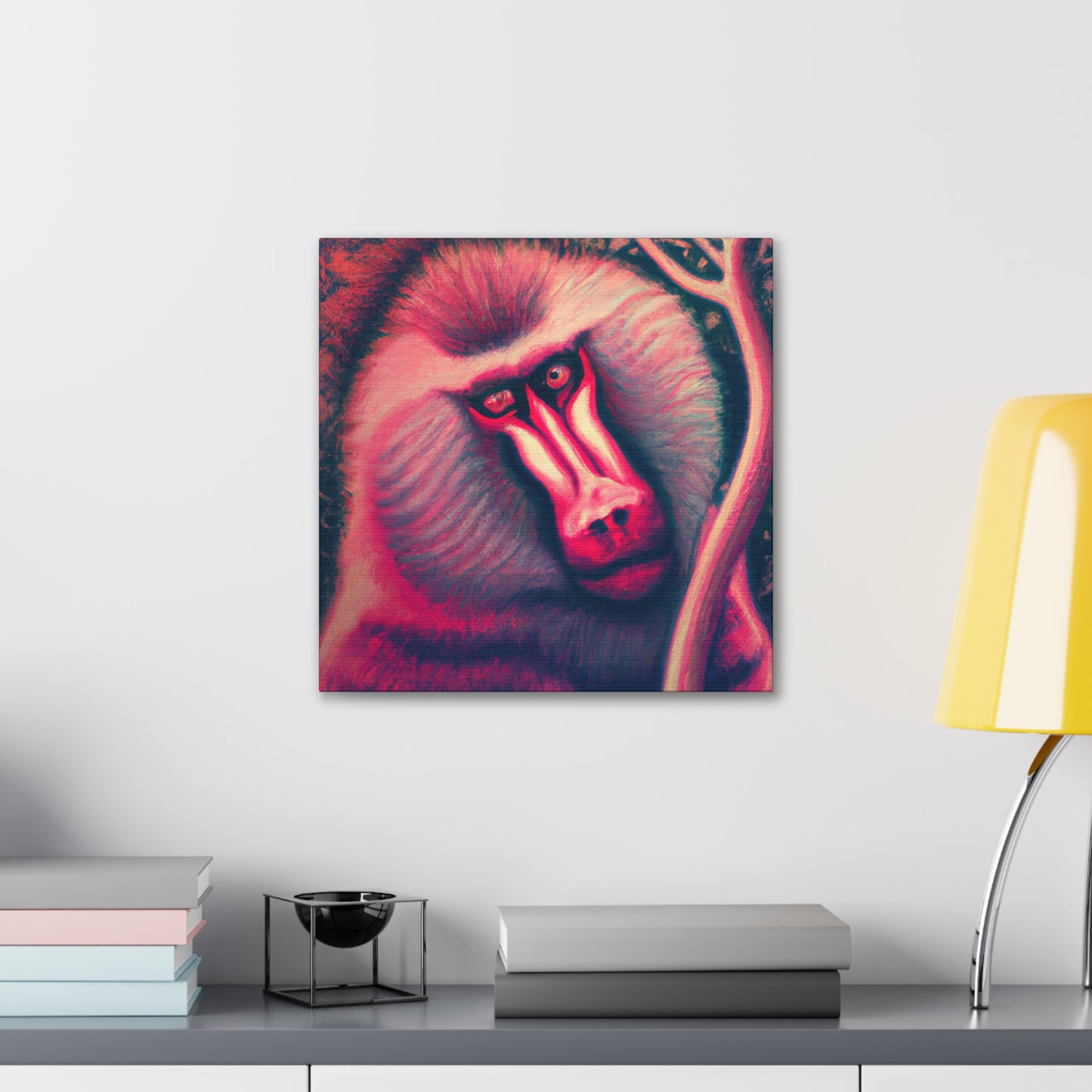 Baboon in Moonlight. - Canvas