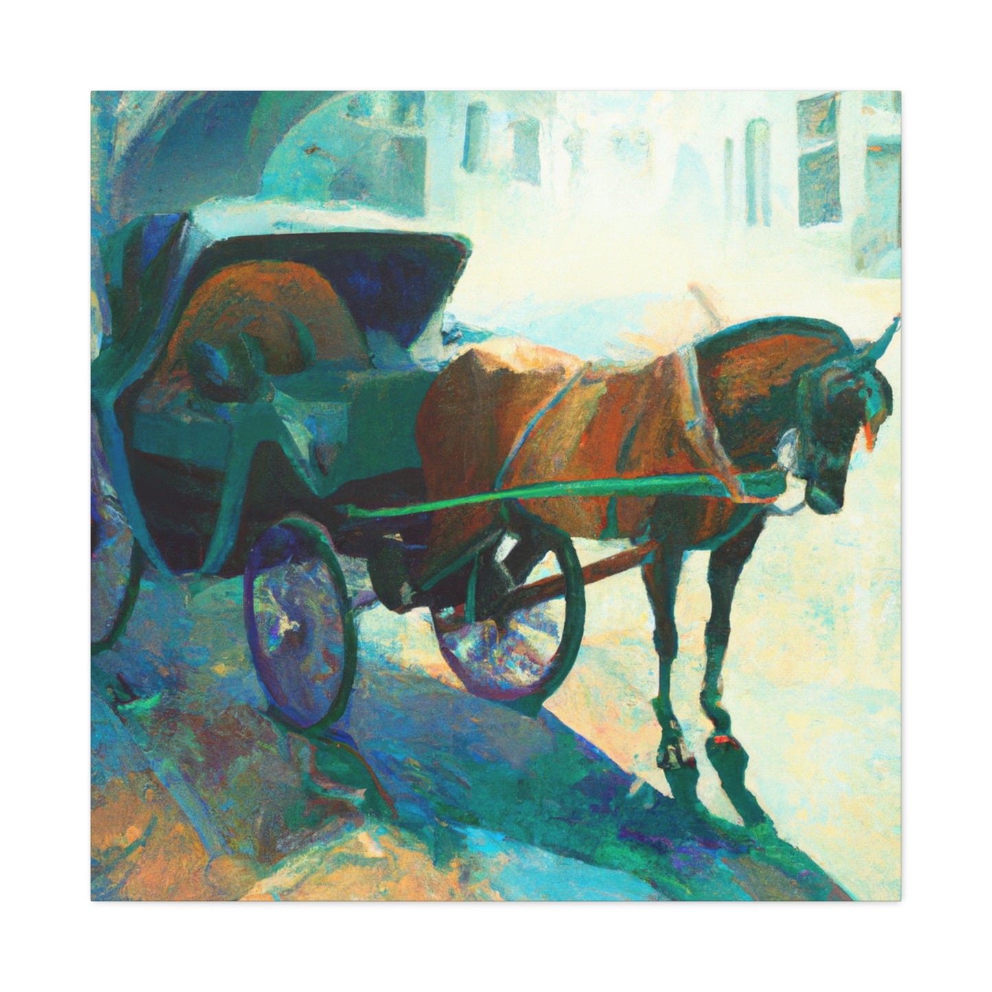 "Carriage, On Horseback" - Canvas