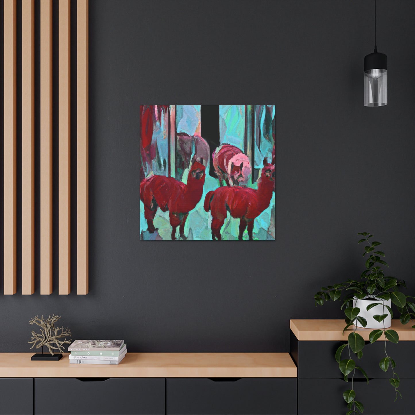 Alpaca Dreamscape Painting - Canvas