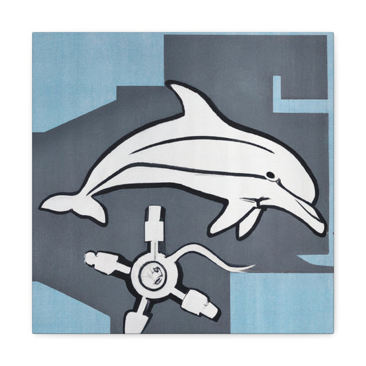 Dolphin in Blue Harmony - Canvas