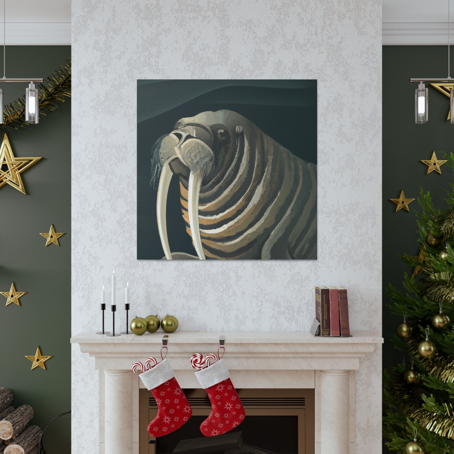 "Walrus in Moonlight Pose" - Canvas