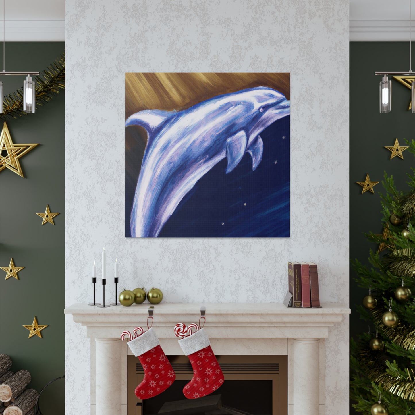 "Dolphin's Joyful Dance" - Canvas