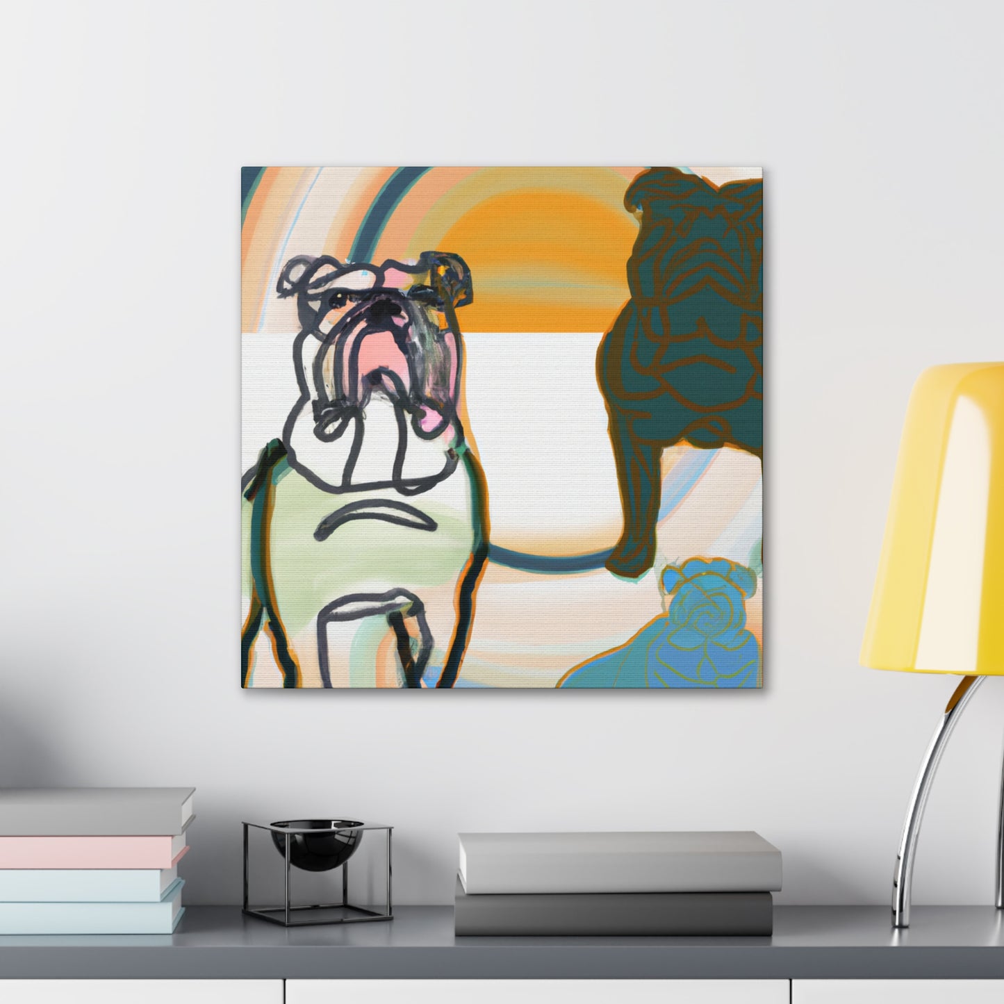 "Surreal Bulldog Dreamscape" - Canvas