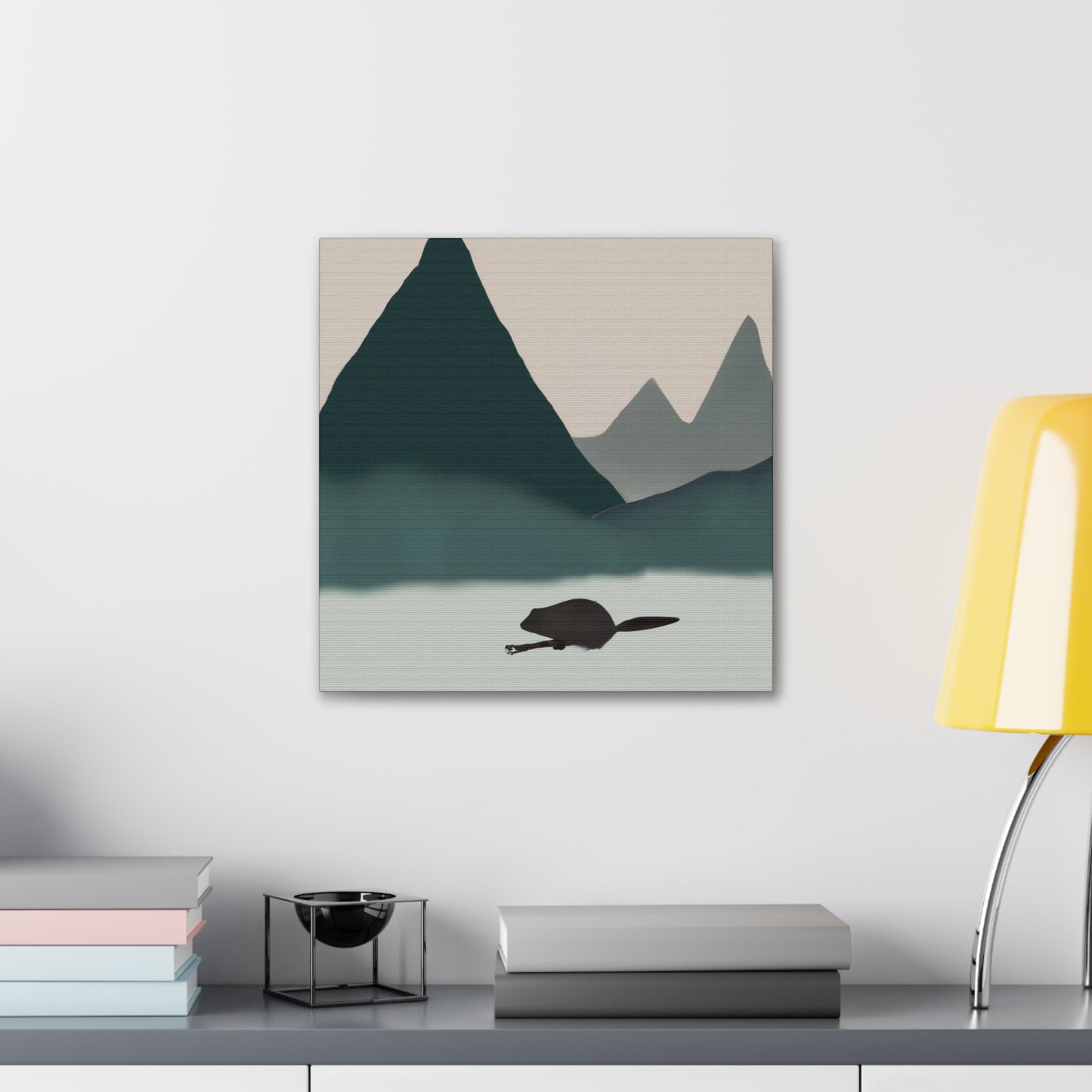 Beaver in Moonlight Glow - Canvas