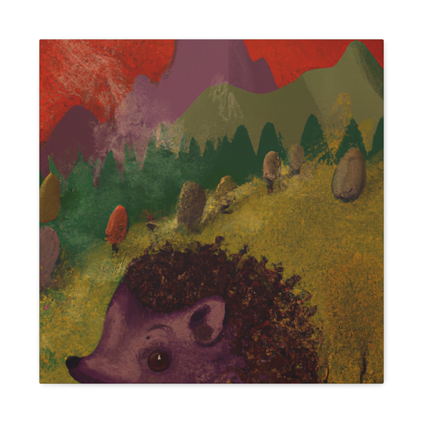 Hedgehog in Moonlight - Canvas