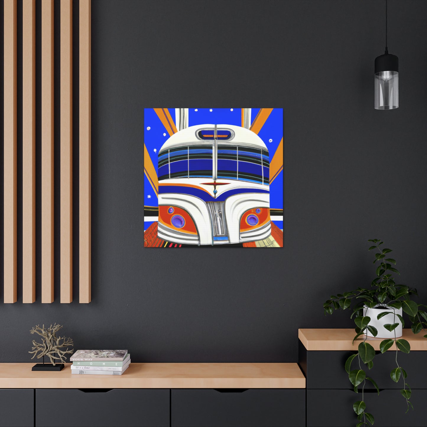 "Bus Goes Art Deco" - Canvas