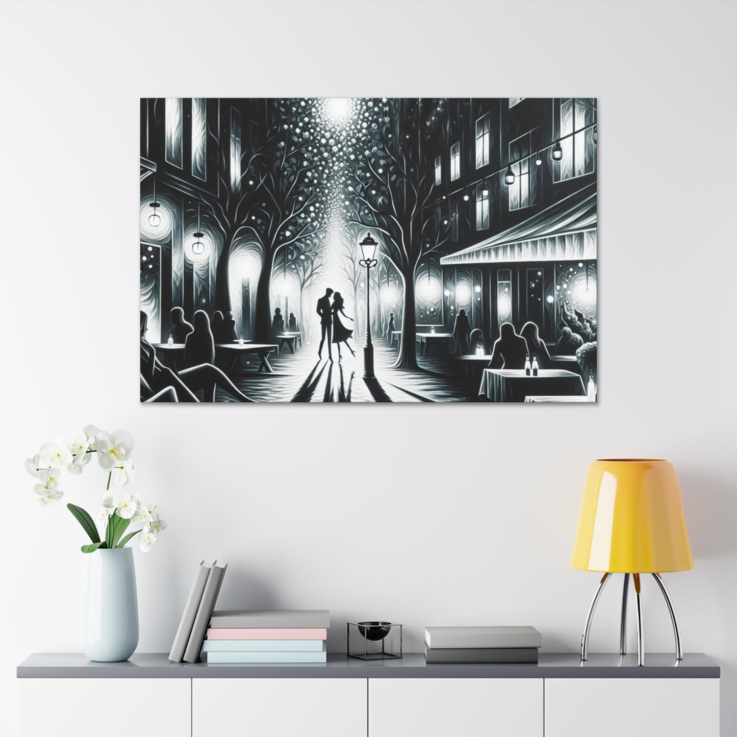 Whimsical Moonlit Rendezvous - Canvas