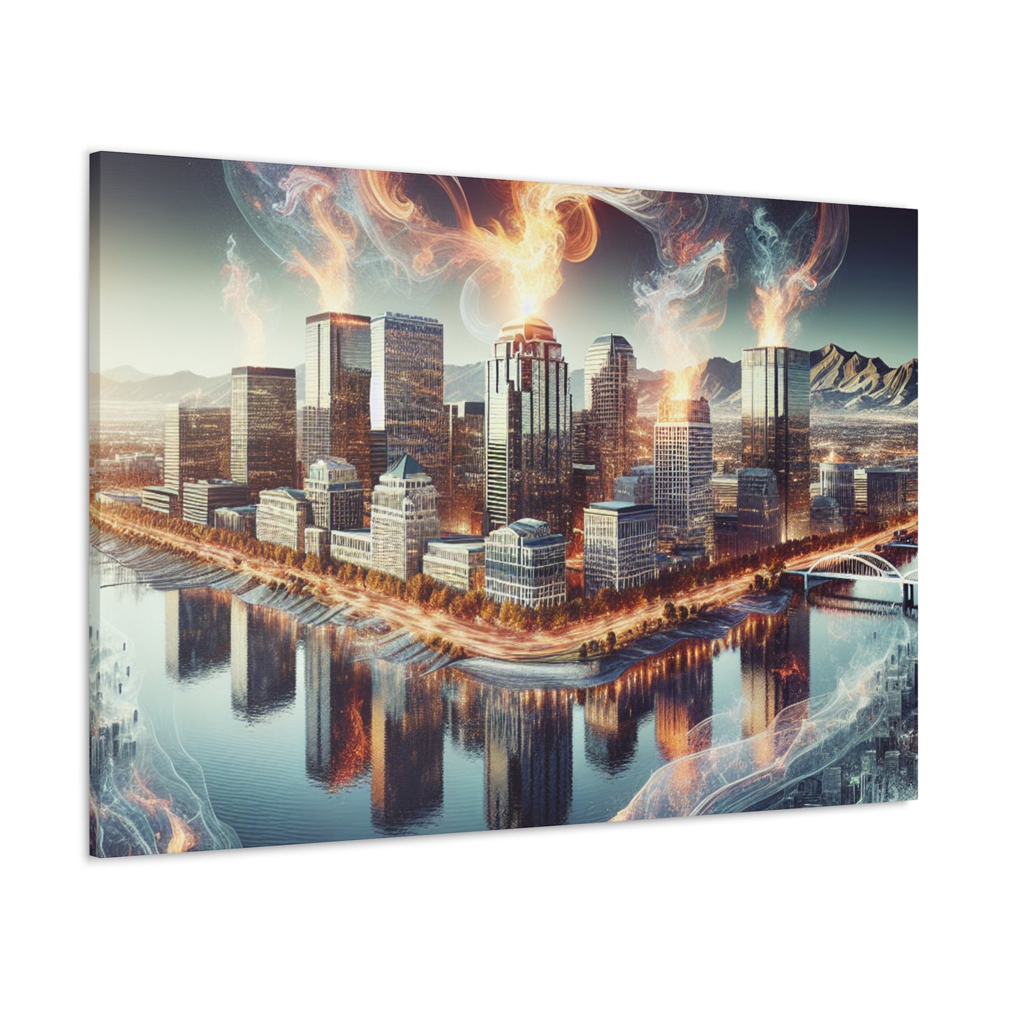 Utah's Hyperreal Cityscape - Canvas