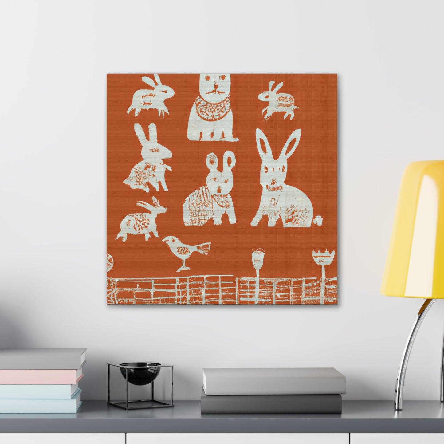 "Rabbit in Pastels. - Canvas