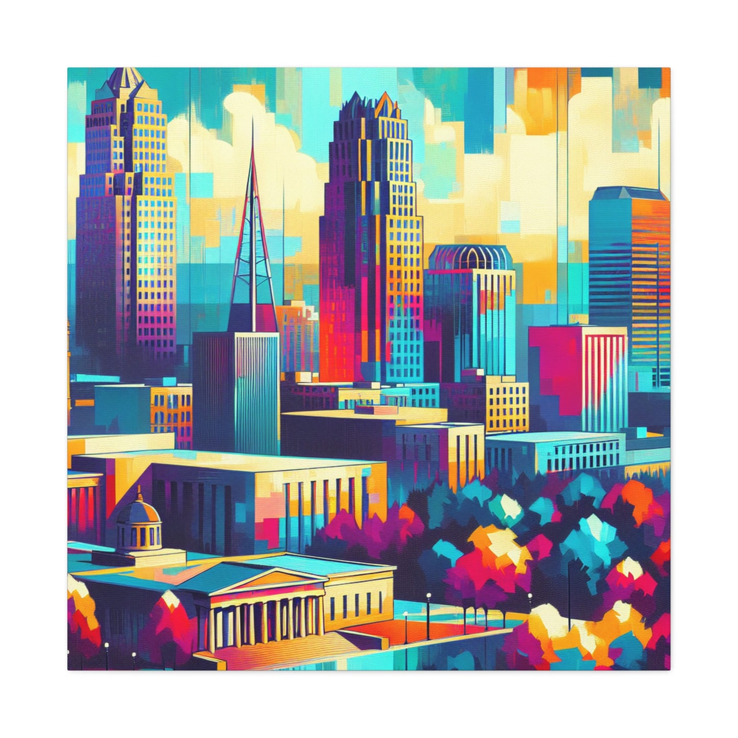 "Urban Symphony: Raleigh Rhapsody" - Canvas