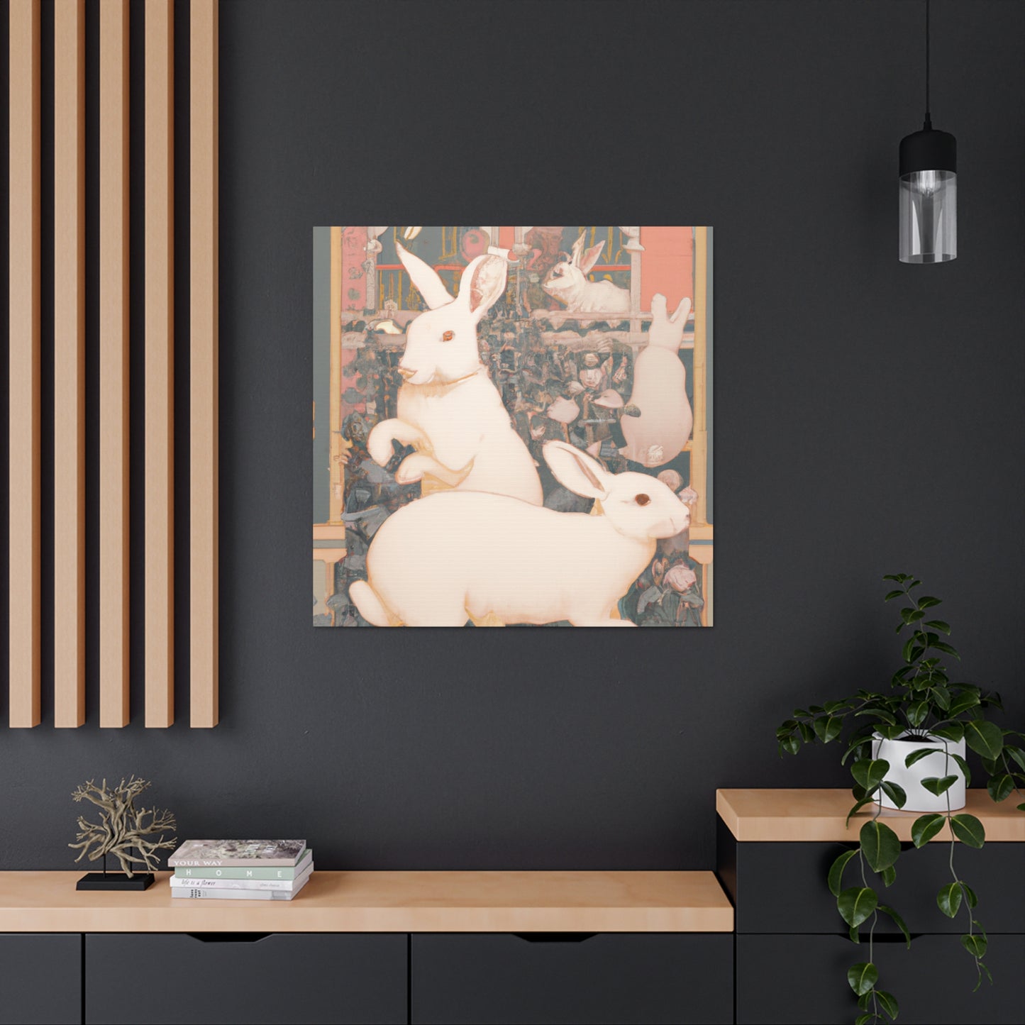 Rabbit in Springtime. - Canvas