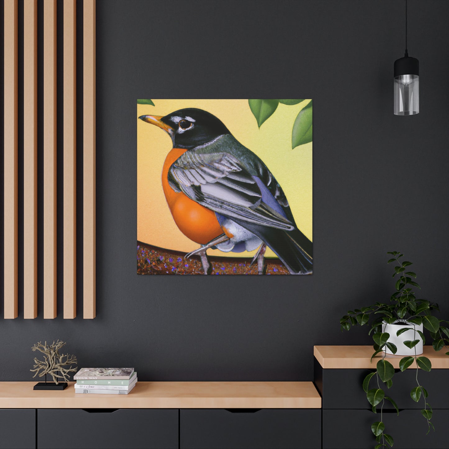 "Glamorous American Robins" - Canvas