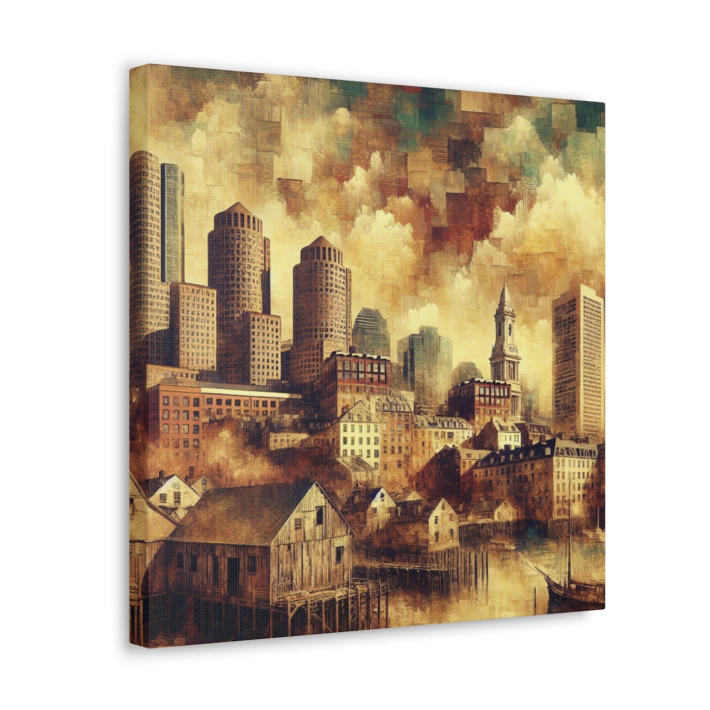 "Boston: Gilded Serenity Awakens" - Canvas