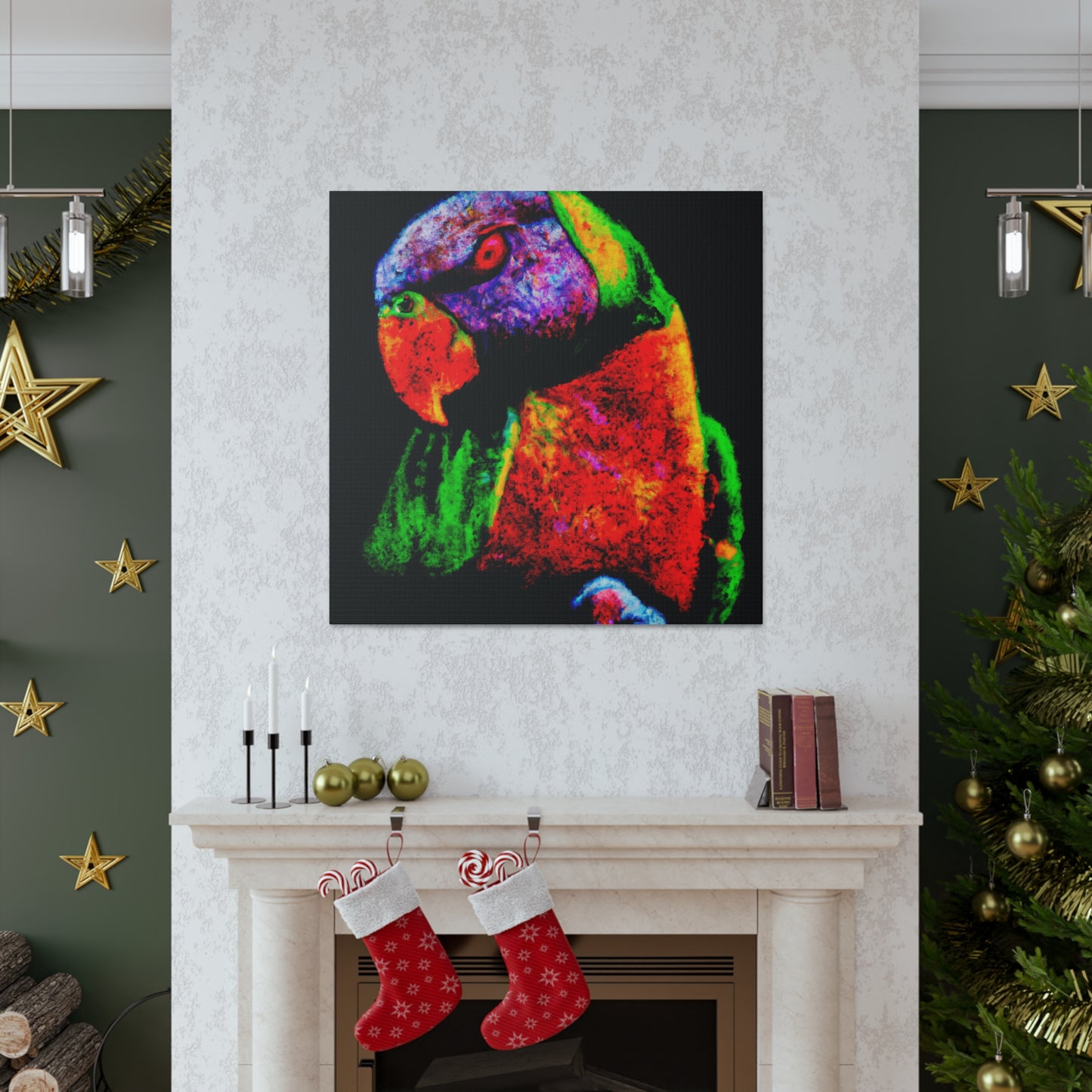 "Rainbow Lorikeet Revelry" - Canvas