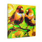 Lovebirds in Bloom - Canvas