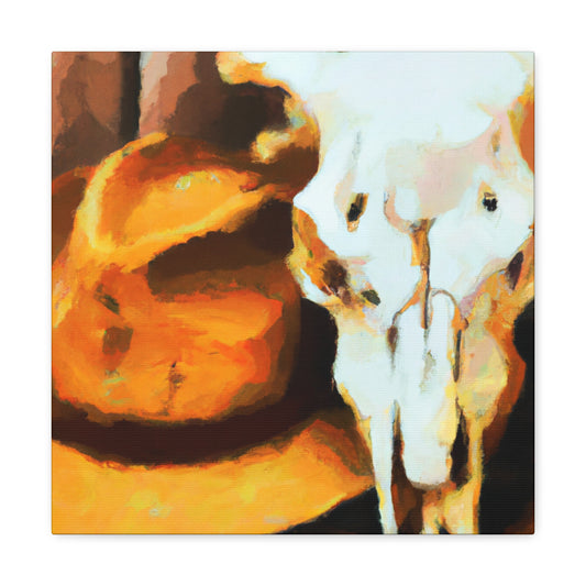 "Cow Skull Impressionism" - Canvas