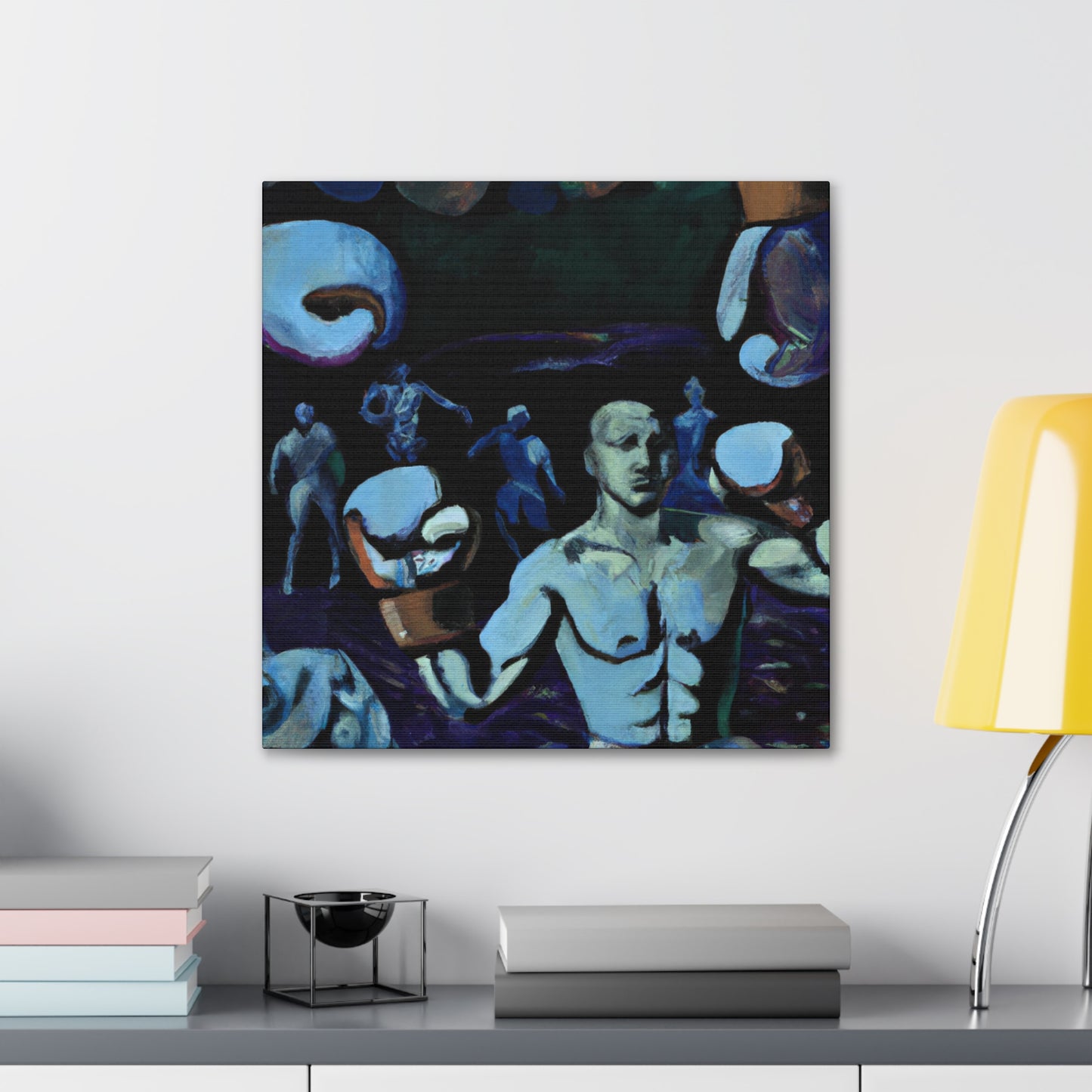 Boxers in Starlight. - Canvas